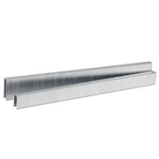 Two strips of Meite USA 20 Gauge 4J Series galvanized upholstery staples, 1/5" Crown 3/8" to 5/8" Length, displayed on a clean white background