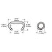 Meite USA linear diagram of a single 16Ga 11/16-inch crown P7 galvanized hog ring on a white background, showing detailed fastener dimensions