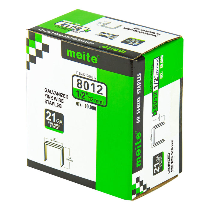 21Ga 1/2" Crown Galvanized Fine Wire Staples 1/4" to 5/8" Length