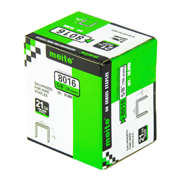 21Ga 1/2" Crown Galvanized Fine Wire Staples 1/4" to 5/8" Length