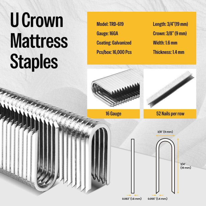 16Ga 3/8'' Round Crown Staples 3/4'' Length