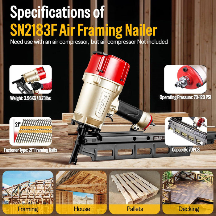SN2183F 21 Degree Pneumatic Framing Nailer