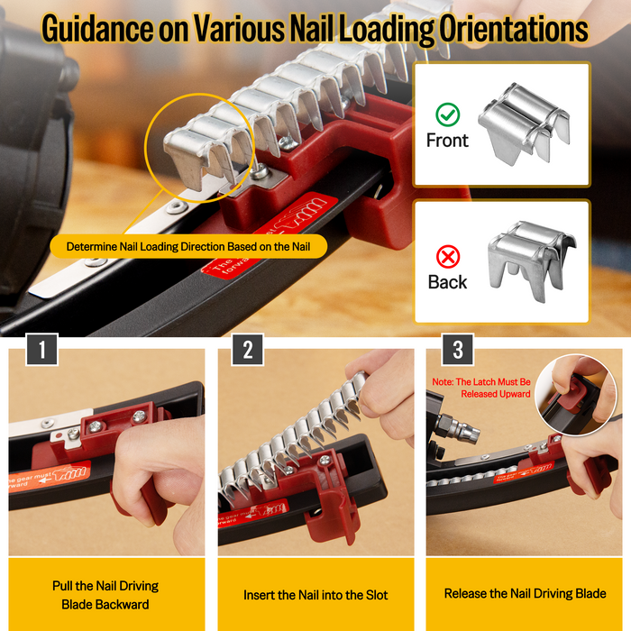 How to load nails for clinching tool