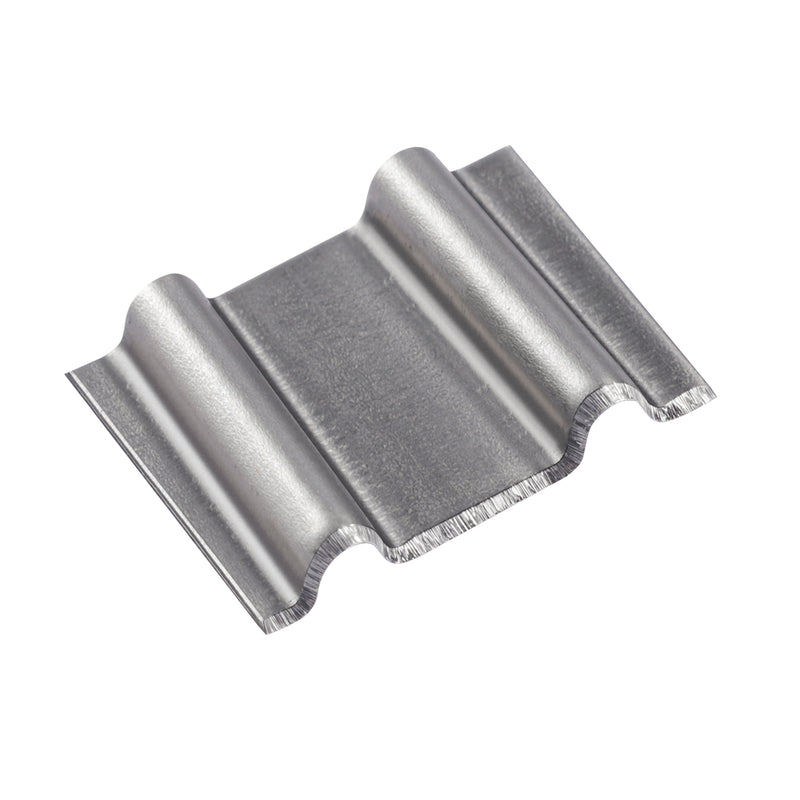 Meite USA single 1/2" Crown Corrugated Fasteners on white background, showing sharp point