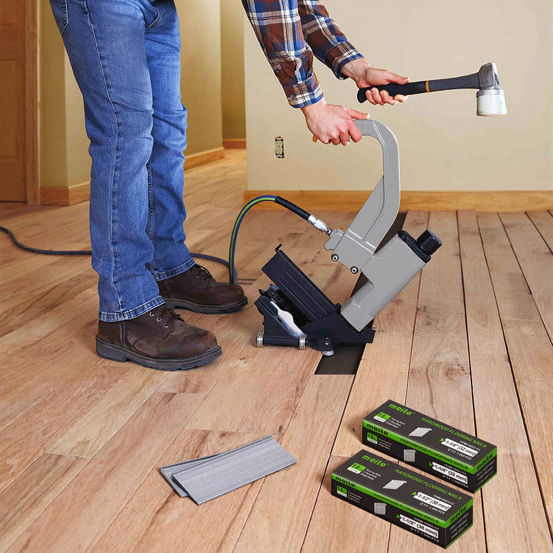 Application of meite USA 18Ga L-cleat flooring nails
