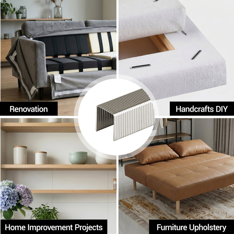 Application of meite USA 22GA 3/8'' crown 316 stainless steel upholstery staples such as picture frames, chair, furniture, handicrafts, sofa, fabric, etc.