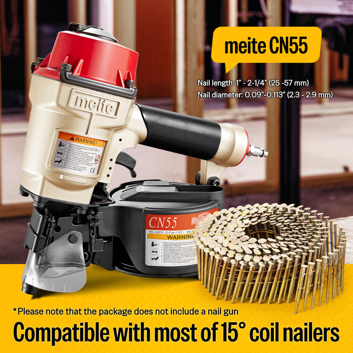 1-1/2" × .083" Coil Siding Nails - Galvanized Ring Shank