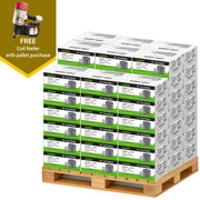 Meite USA 2 3/8 inch length ring shank coil siding nails, a full pallet with 60 boxes at 3000 pieces per box, displayed with included coil siding nailer on a white background