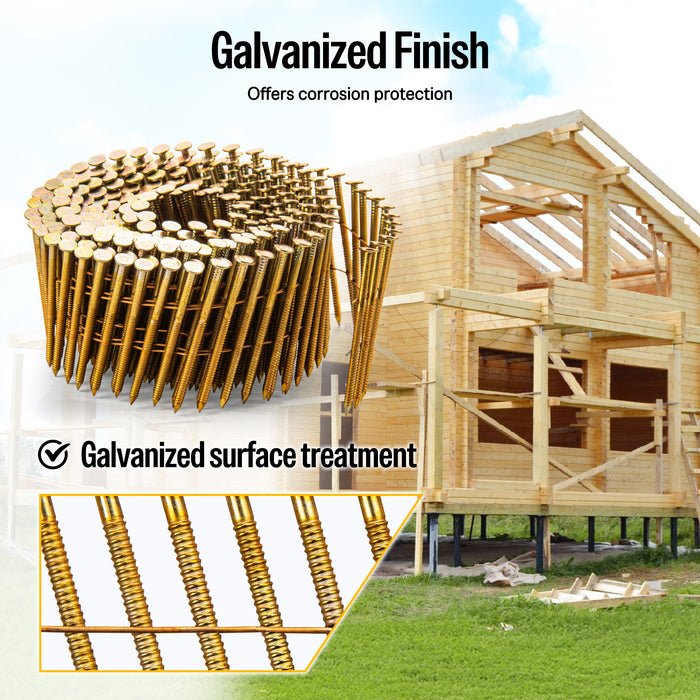 2'' to 3'' Coil Siding Nails - Electro Galvanized Ring Shank