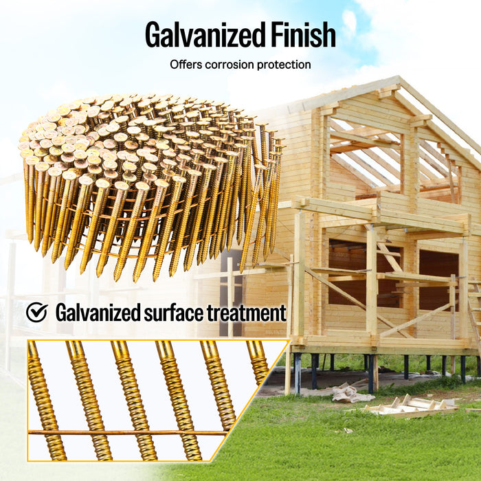 2'' to 3'' Coil Siding Nails - Electro Galvanized Ring Shank