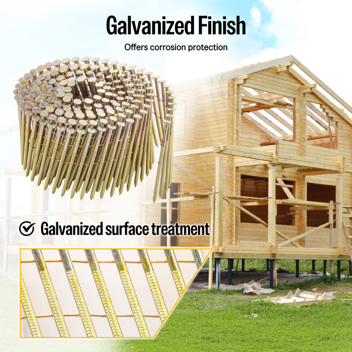 2'' to 3'' Coil Siding Nails - Electro Galvanized Ring Shank