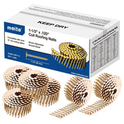 15 Degree Round Head 1" to 1-3/4" × .120 Smooth Shank Coil Roofing Nails - MEITE USA
