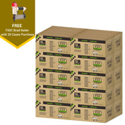 Meite USA 18 gauge 1 1/4 inch length brad nails, 20 cases at 12 boxes per case, displayed with one included 18 gauge brad nailer on a white background
