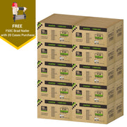Meite USA 18 gauge 1 1/2 inch length brad nails, 20 cases at 12 boxes per case, displayed with one included 18 gauge brad nailer on a white background