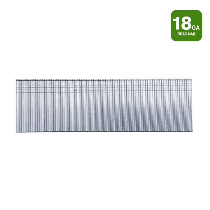 Meite USA 18 gauge 1-1/2 inch length brad nails displayed in a single strip on a white background