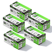 Five boxes of meite USA 22Ga 3/8 inch crown 3/8'' length 316 stainless steel upholstery staples with 10020 pieces per box, displayed on a white background
