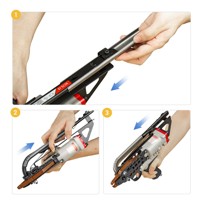 Loading nail tutorials of Meite USA SC7C-I2 15Ga 3/4" Crown Pneumatic Hog Ring Tool