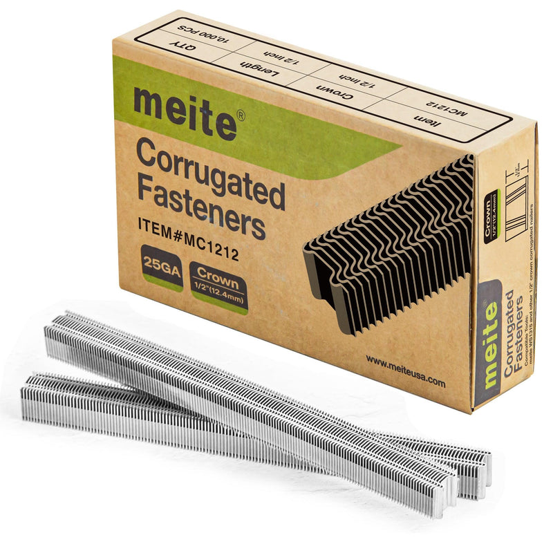 One box of meite USA 1/2 inch crown 1/2 inch length corrugated nails, 10000 piece 