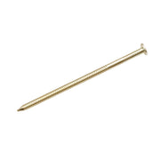 Meite USA single 28-degree 3 inch length ring shank framing nail displayed individually on a white 