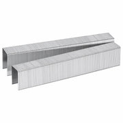 Two strips of Meite USA 20 Gauge 1/2" Crown 12J Series galvanized upholstery staples displayed on a clean white background
