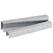 Two strips of Meite USA 20 Gauge 10J Series galvanized upholstery staples, 7/16" Crown 1/4" to 7/8" Length, displayed on a clean white background