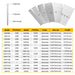 Size specification chart for Meite USA 23Ga pin nails showing available lengths and package details.