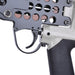 Trigger close-up showing control handle and safety mechanism on the Meite USA SC760C 16-gauge 1/2" crown pneumatic hog ring gun.