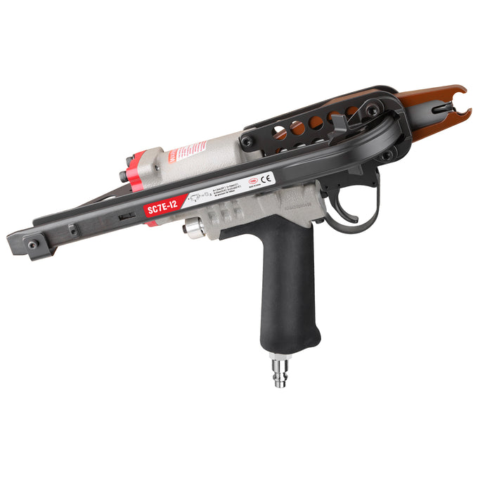 Back view of Meite USA SC7E-I2 15Ga 3/4" Crown Pneumatic Hog Ring Tool in white background
