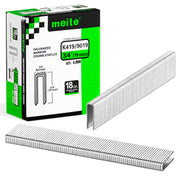One box of meite USA 18 gauge 1/4" narrow crown 3/4'' length staples with 4000 pieces displayed on a white background, shown with two rows of staples in front