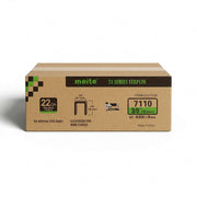 Meite USA case pack containing 20 boxes of 22Ga 3/8-inch crown 3/8'' length upholstery staples with 10020 pieces per box on a white background