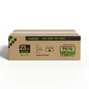 One case pack of meite USA 23 gauge 3/8 inch length pin nails, 10000 piece per box, 48 boxes in total in white background