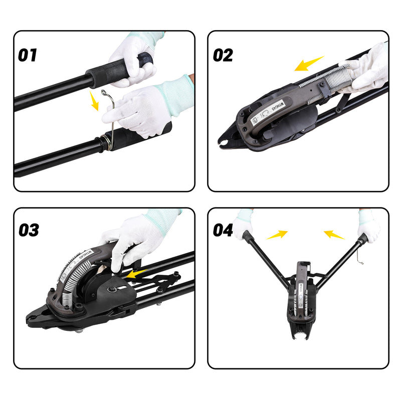 Operating guide of meite USA MTHC45 11Ga Manual Hog Ring Tool in white background