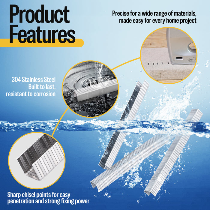 20Ga T-50 304 Stainless Steel Staples 3/8" Crown 1/4" to 1/2" Length