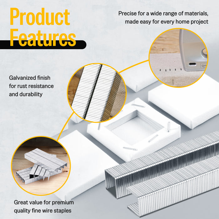 20Ga T-50 Galvanized Staples 3/8" Crown 1/4" to 9/16" Length