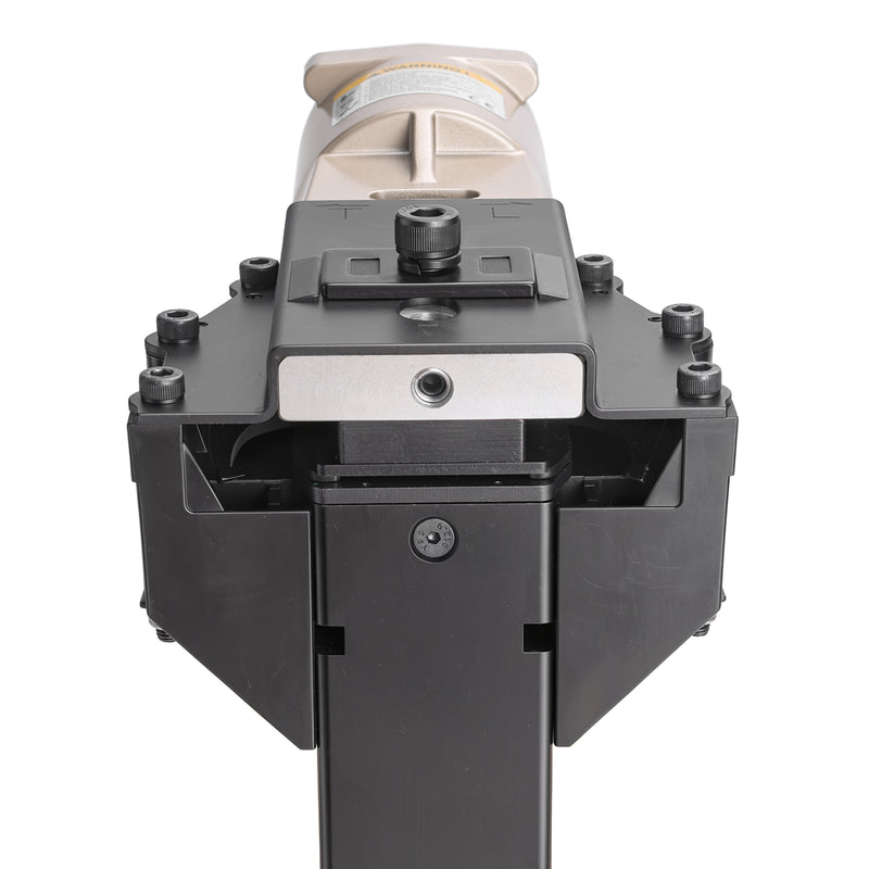 Underface view of meite USA ADCS-19 pneumatic carton stapler trigger on a white background