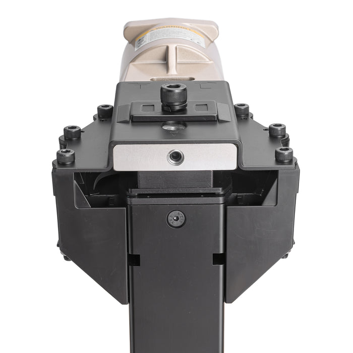 Underface view of meite USA ADCS-19 pneumatic carton stapler trigger on a white background