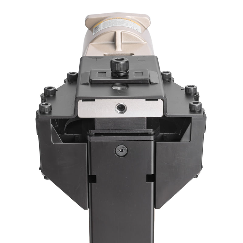 Underface view of meite USA ADCS-22 pneumatic carton stapler trigger on a white background