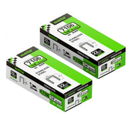 Two boxes of meite USA 22Ga 3/8 inch crown 1/4'' length 304 stainless steel upholstery staples with 10020 pieces per box, displayed on a white background