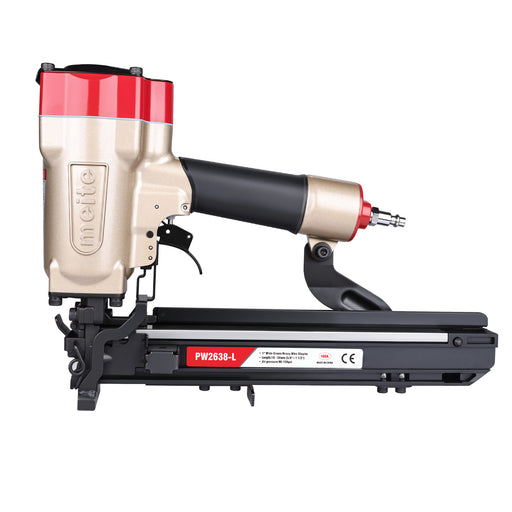 Front side of meite USA PW2638-L 16Ga 1'' Crown Pneumatic Upholstery Stapler 