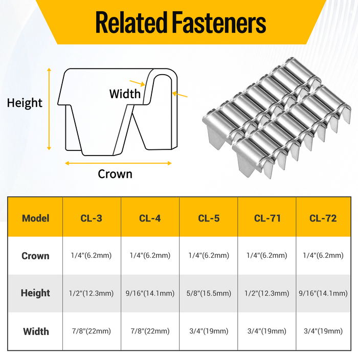 clinching nails for clinching tool