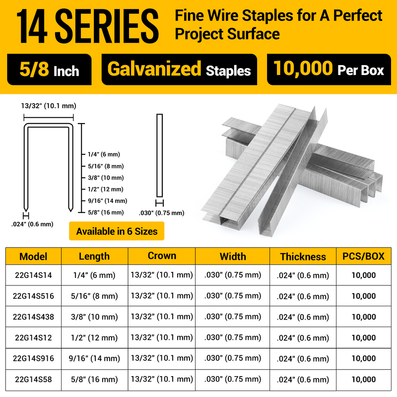 10000 counts 22 ga upholstery staples