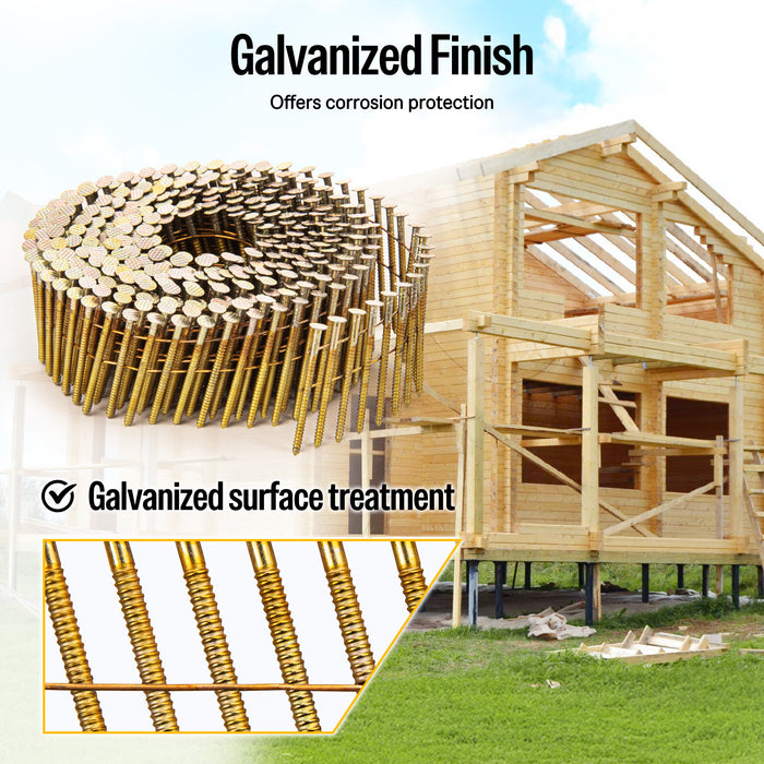 1-1/2" × .083" Coil Siding Nails - Galvanized Ring Shank