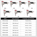 Sleeve diameter and acceptable tacks information table for different models of meite USA decorative tack gun