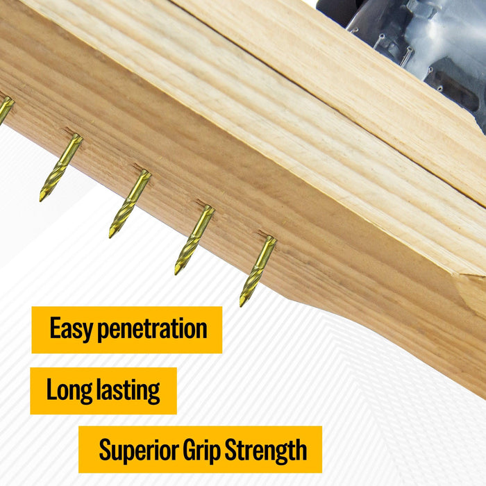 2" x .099" Coil Siding Nails - Bright Yellow Coating Screw Shank