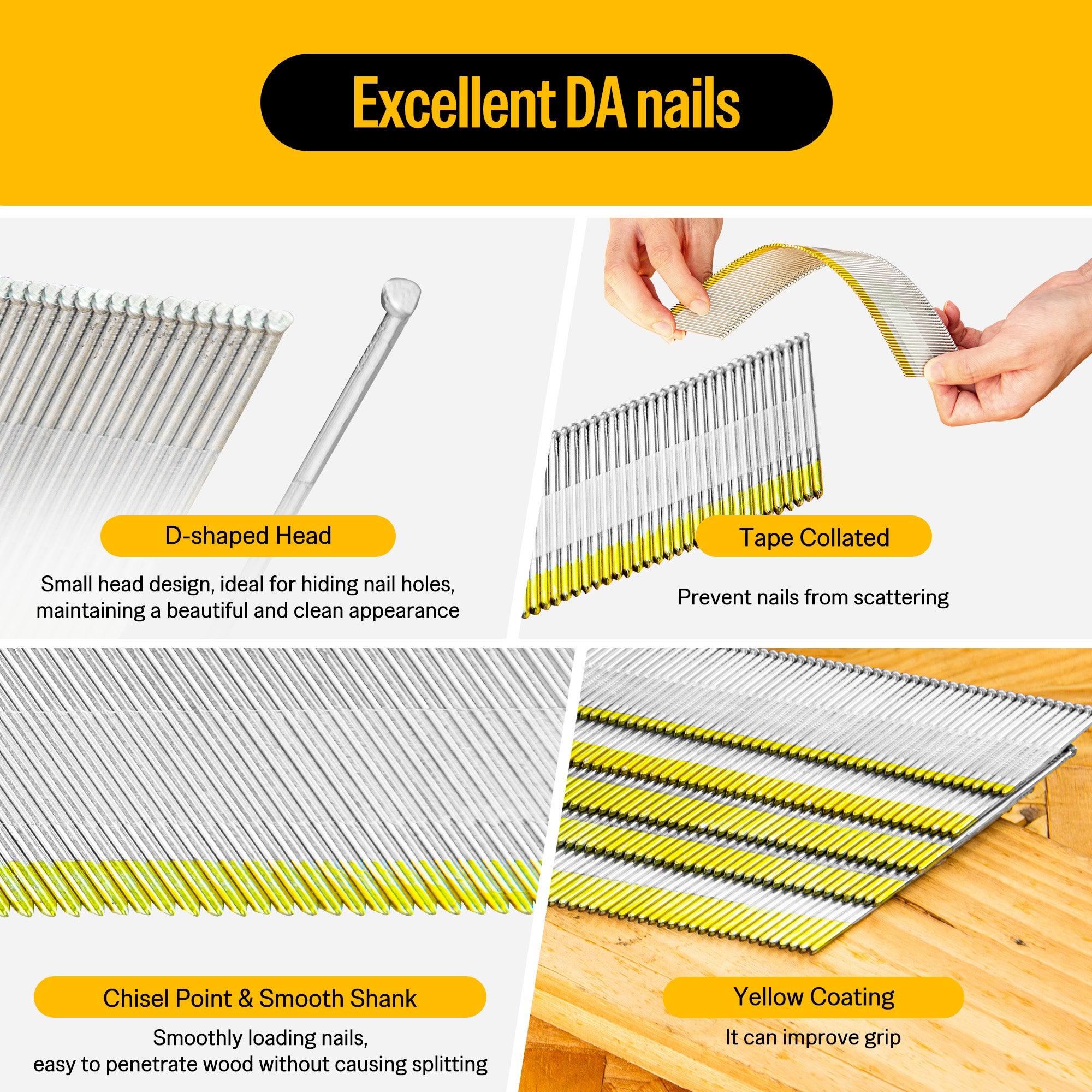 Meite USA 15 Gauge 34° Angled Finish Nails | DA-style Finish Nails