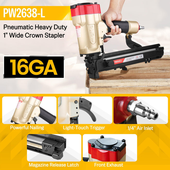 PW2638-L 16Ga Pneumatic Upholstery Stapler 1'' Crown