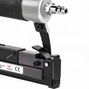 Close-up of fast nail reloading system on meite USA P622C 23 gauge pneumatic pin nailer
