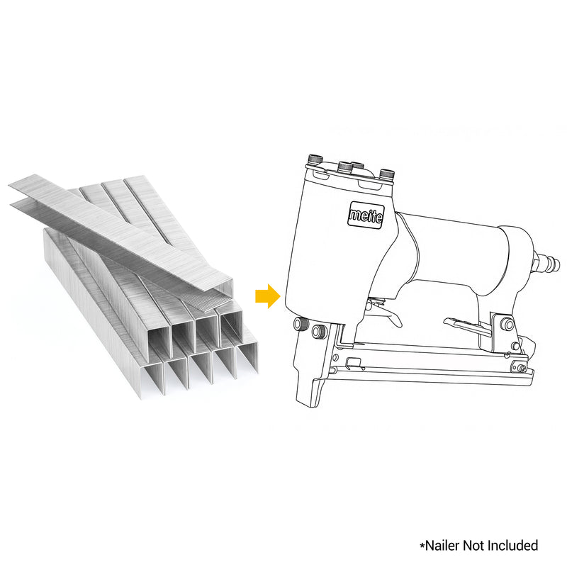 meite 22 gauge 13/32-inch crown staples used with the 1416B pneumatic upholstery stapler