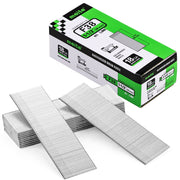 One box and nail strips of meite USA 18 gauge galvanized brad nails with 1-1/2-inch length and 5,000 nails on a white background