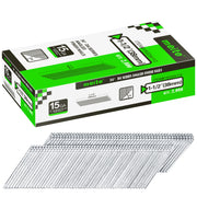 Meite USA 1-1/2 inch 15 gauge 34 degree angled finish nails, galvanized collated strips in a 2,000-count box